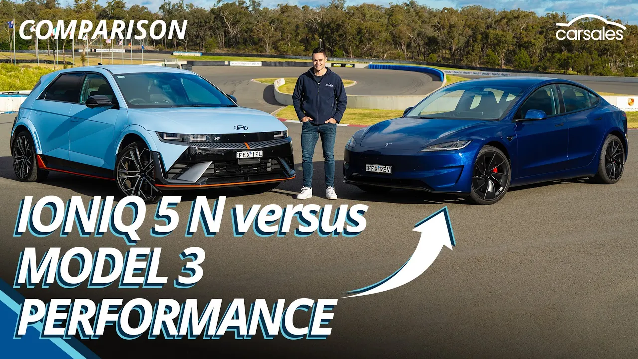 2024 Hyundai IONIQ 5 N v Tesla Model 3 Performance Comparison | Hot new EVs go head-to-head