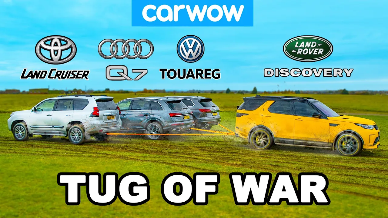 Toyota Land Cruiser, Audi Q7 & VW Touareg vs Land Rover: TUG OF WAR!
