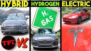 Tesla Model Y & Hyundai Nexo & Sonata Hybrid Take on The World's Toughest Electric Car Range Test!