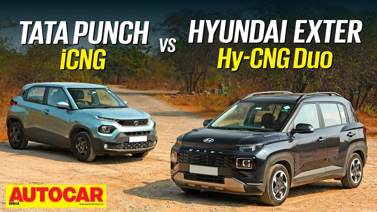 Tata Punch vs Hyundai Exter - Which is the better CNG? | Economy tested | Comparison | Autocar India
