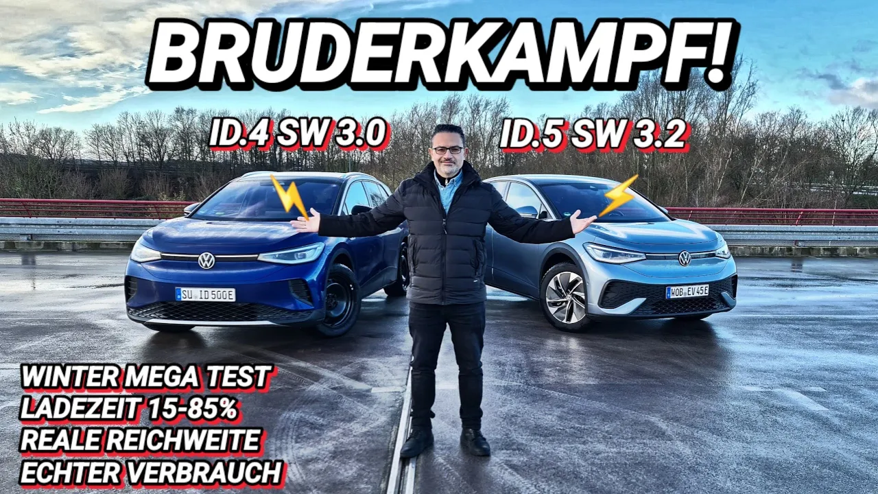Elektroauto Bruderkampf! VW ID.5 vs ID.4  Reichweite Verbrauch Ladezeit Software im Vergleich.