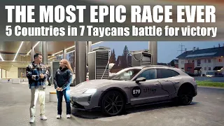 7 Porsche Taycans RACE OVER 1111km ! Norway vs Denmark vs France vs Italy vs Poland