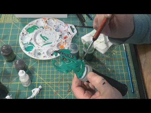 Painting Scooby-Doo The Board Game Green Ghost and part of Velma