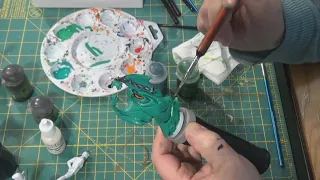 Painting Scooby-Doo The Board Game Green Ghost and part of Velma