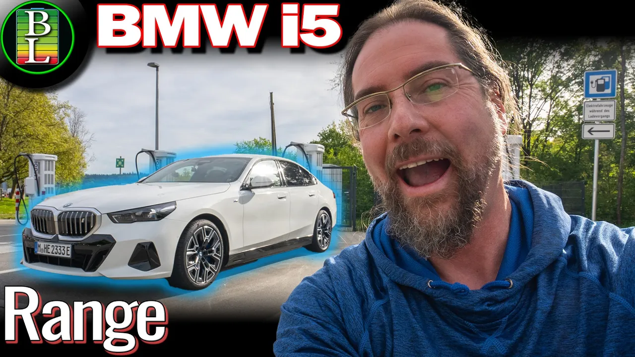 How far can the BMW i5 xDrive40 drive at 130 km/h (range test)