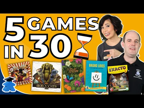 5 Games in 30 Min: Archeos Society, Big Top, Pollen, Exacto, Broad Lines