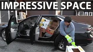 BMW i7 xDrive60 banana box test