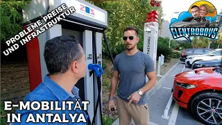 Elektromobilität in Antalya. Nur 2 DC Säulen. Jaguar I Pace geht leer aus.