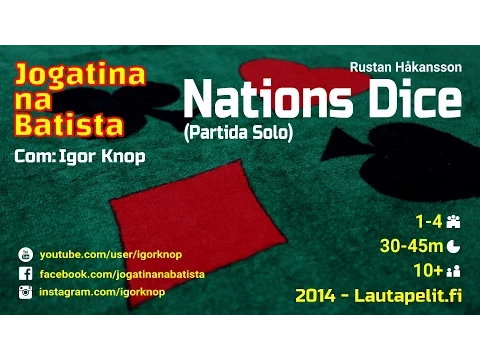 Nations Dice (Solo): partida completa passo a passo e em português