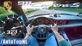 PORSCHE 911 992 Carrera S 323km/h *SUPER FAST* on AUTOBAHN (NO SPEED LIMIT) by AutoTopNL