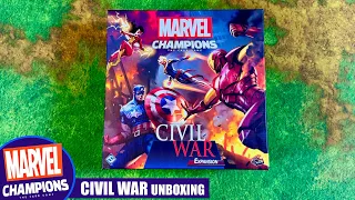 CIVIL WAR Marvel Champions the Card Game Unboxing | Fantasy Flight Games | Hulking & Tigra