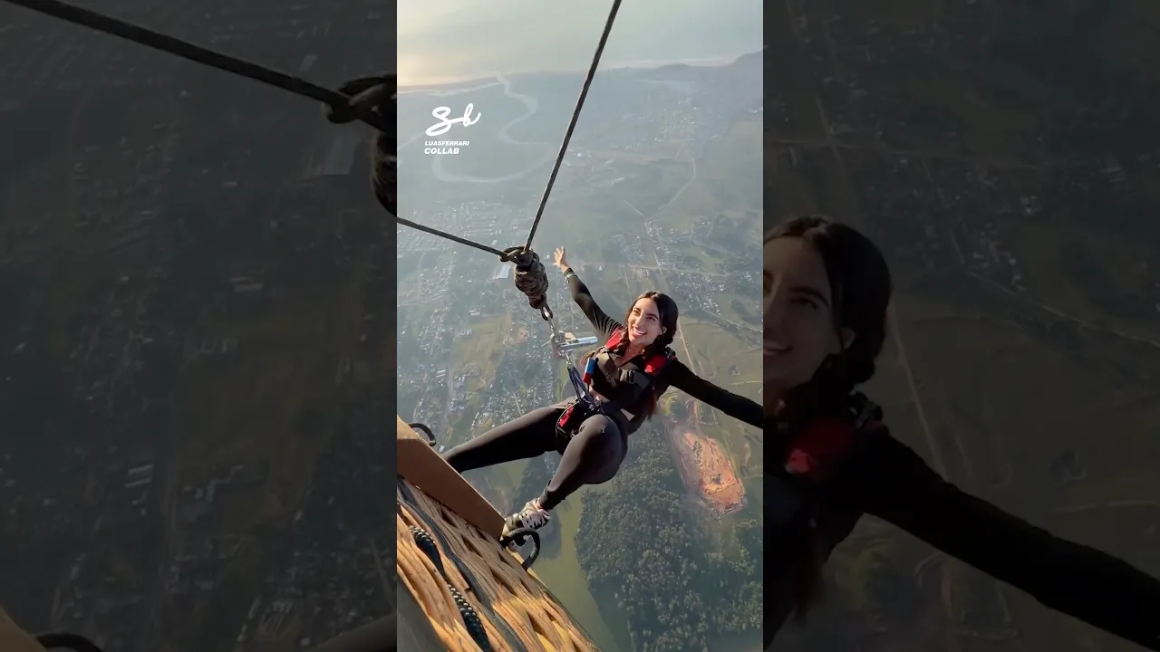 Extreme Hot Air Balloon Skydiving! 🪂 #hotairballoon #sky #extreme
