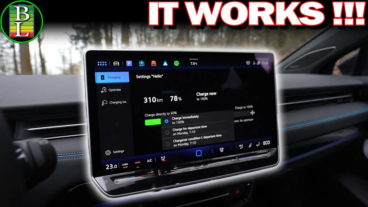 How scheduled charging works in the VW Id.7