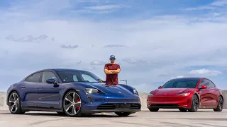 Cheap EV Performance Comparison - Tesla Model 3 Performance vs Porsche Taycan