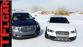 2015 Audi Allroad vs Infiniti QX60 Mashup Snowy AWD Review in TFL4K