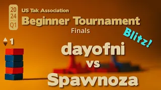 dayofni vs Spawnoza: 2024 Q1 Beginner Tak Tournament Finals - Live Commentary - BLITZ TIEBREAKER