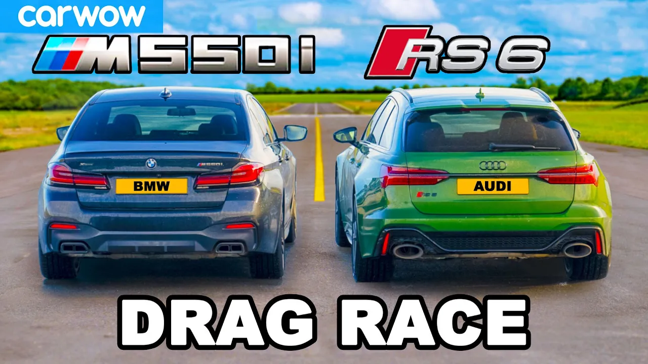 Audi RS6 v BMW M550i: DRAG RACE