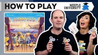 Akropolis 🕍🏝️ - Tile laying city building - How to play board game.
