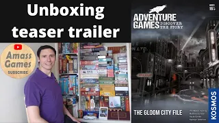 Adventure Games: The Gloom City File #boardgame #unboxing #teaser #trailer #tabletop #overview