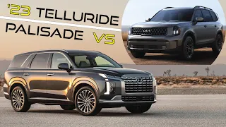 NEW 2023 Kia Telluride vs. 2023 Hyundai Palisade | Which REFRESHED Sibling is BETTER??