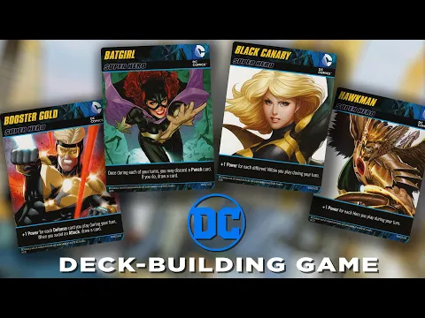 Batgirl & Booster Gold vs. Black Canary & Hawkman || DC Deck-Building Game Heroes Unite GAMEPLAY
