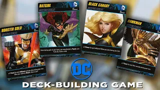Batgirl & Booster Gold vs. Black Canary & Hawkman || DC Deck-Building Game Heroes Unite GAMEPLAY