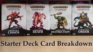Starter Deck Rarity and Distribution for Warhammer Age of Sigmar Champions TCG