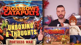 Crossbows & Catapults: Fortress War | Unboxing & Thoughts | Dexterity War Board Game