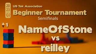 NameOfStone vs reilley - 2023 Q2 Beginner Tak Tournament Semifinals - Game 1 - Live Commentary