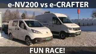 Race between e-NV200 and e-Crafter