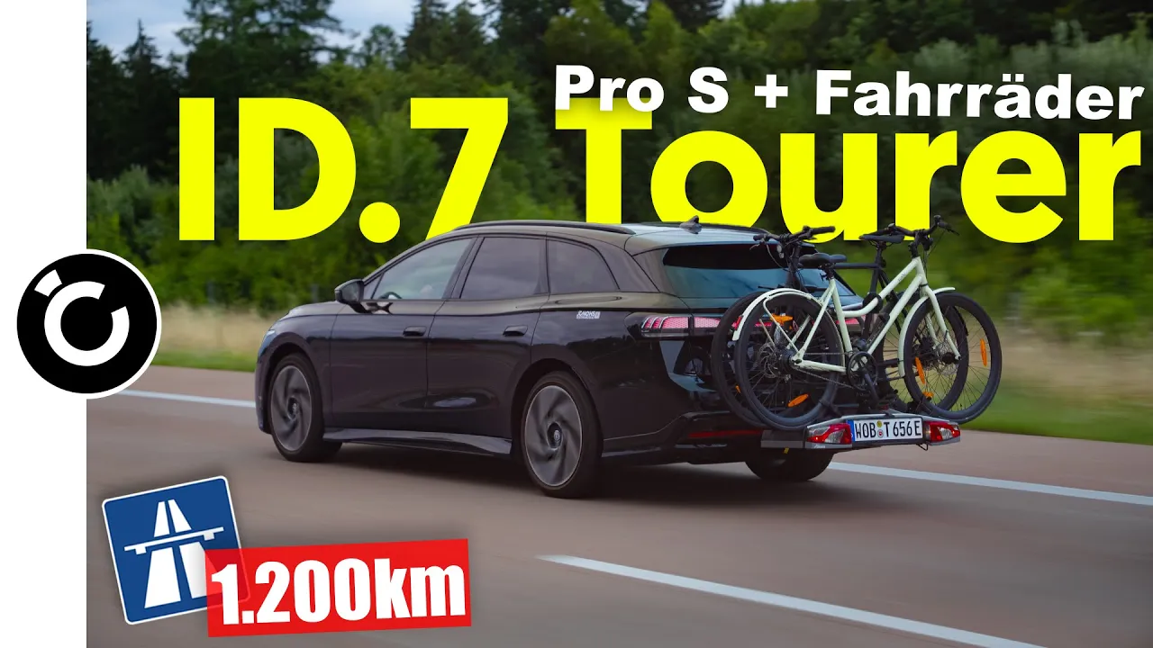VW ID.7 Tourer Langstrecke - wie gut schlägt sich der GROSSE AKKU mit Fahrradträger?
