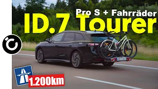 VW ID.7 Tourer Langstrecke - wie gut schlägt sich der GROSSE AKKU mit Fahrradträger?