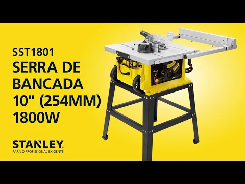 Serra de Bancada Stanley 220V 1800W com Guia de Corte 90º e 45º Elétrica 254mm 10" SST1801-B2 para Madeira