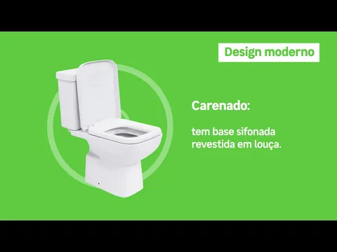 Kit Vaso Sanitário com Caixa Acoplada 3/6L Saída Vertical Lyon Branco Sensea