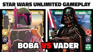 Boba Cunning VS Darth Vader Command - IRL Star Wars Unlimited Gameplay! SWU TCG FFG