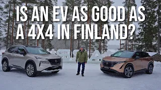 Road trip across Finland | Nissan e4orce X-Trail & Ariya in deep snow!