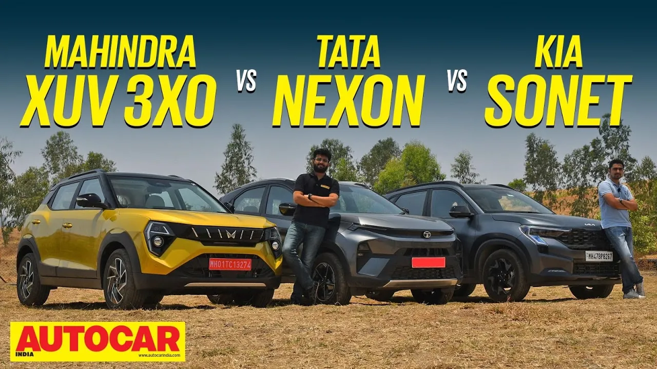 Mahindra XUV 3XO vs Tata Nexon vs Kia Sonet - Best compact SUV for you? |Comparison|@autocarindia1