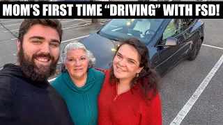 Can Tesla FSD Convince Mom to Go Electric? Her First Time Driving Electric & With FSD!