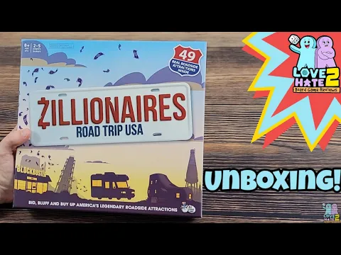 Unboxing of Zillionaires: Road Trip USA from Big Potato Games