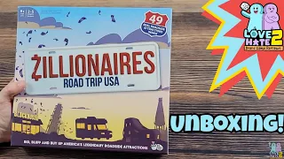 Unboxing of Zillionaires: Road Trip USA from Big Potato Games