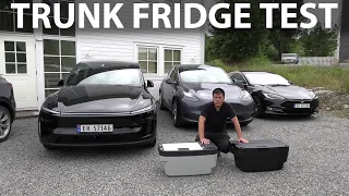 Test of Jowua vs Bilkomponenter fridge for Tesla Model Y trunk - Special promo "Teslabjorn"
