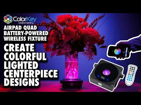 Product video thumbnail for ColorKey AirPad QUAD Battery-Powered Centerpiece Uplight
