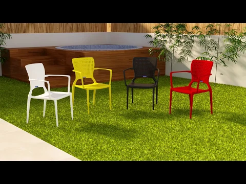 Poltrona Plástico Safira Vermelha 84x59cm