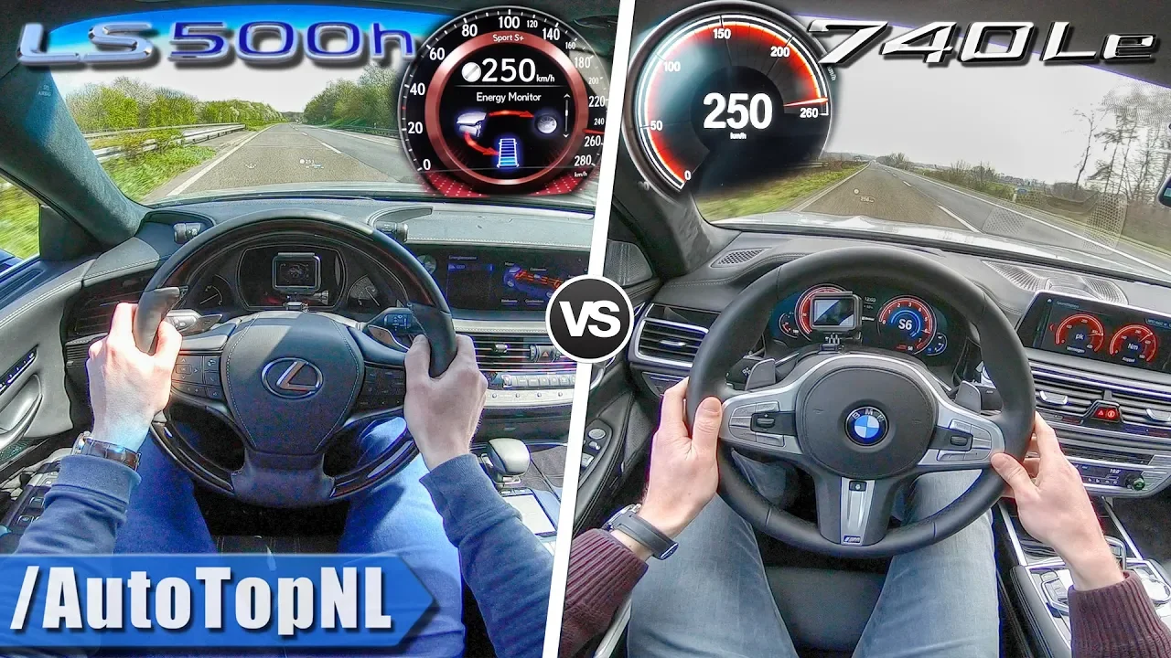 BMW 7 Series 740Le vs Lexus LS500h | 0-250km/h | ACCELERATION TOP SPEED & AUTOBAHN POV by AutoTopNL