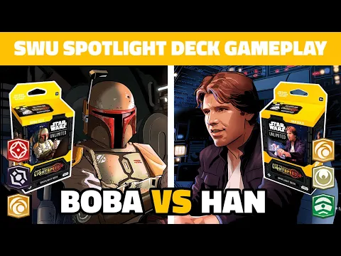 Boba Fett VS Han Solo Spotlight / Starter Deck Jump to Lightspeed Gameplay - Star Wars Unlimited