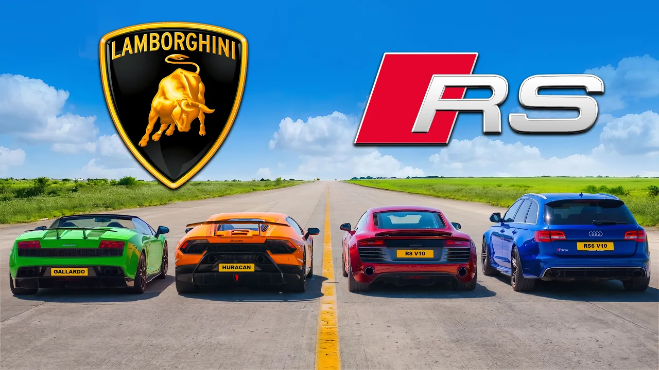 Lambo Huracan v Gallardo v Audi R8: V10 DRAG RACE