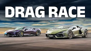 V12 Lamborghini Revuelto vs V8 Ferrari SF90 DRAG RACE!