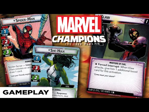 Spider-Man & She-Hulk vs. Klaw || Marvel Champions GAMEPLAY