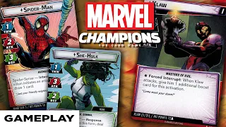 Spider-Man & She-Hulk vs. Klaw || Marvel Champions GAMEPLAY