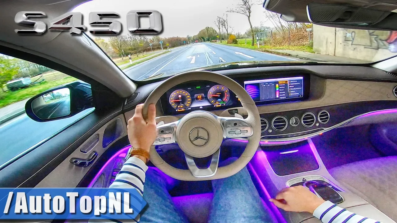 MERCEDES BENZ S CLASS AMG Line S450 LANG 4Matic POV Test Drive AMBIENT LIGHTING by AutoTopNL